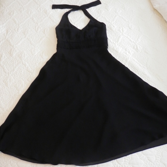 Ann Taylor Black Silk Halter Dress - Picture 2 of 7